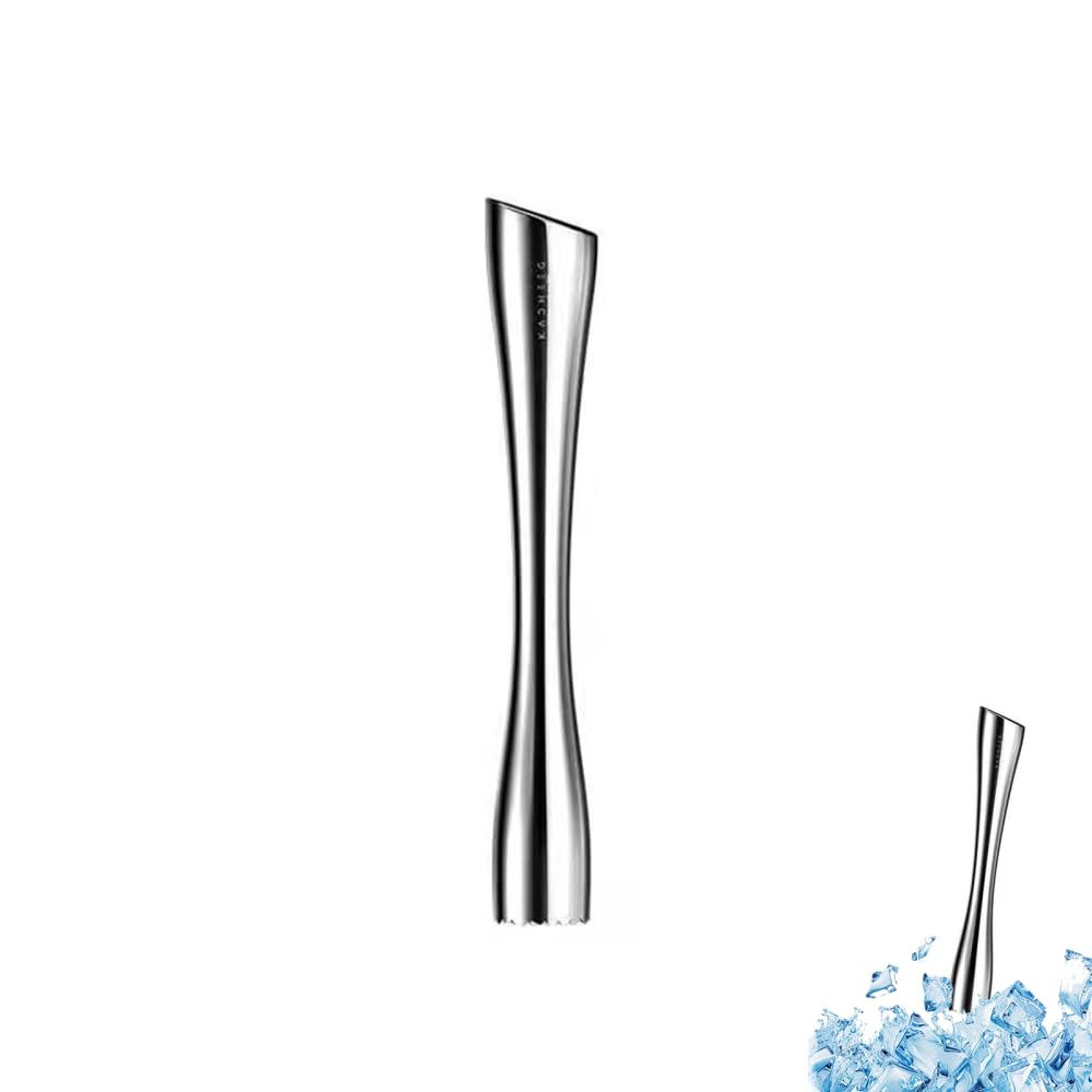 304 Stainless Steel Cocktail Muddler, Raised Stud Head Design Drink Muddler with Ergonomic Handle for Mojito Fruit Muddling Lemonade Home Bar & Bartender
