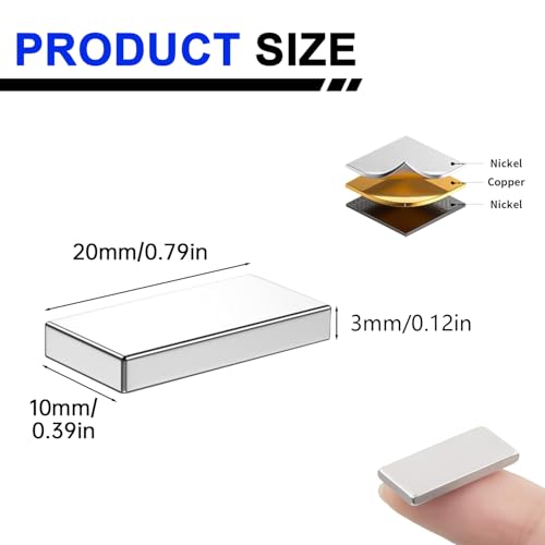 Image of Powerful Neodymium Bar Magnets, 30 Pack Heavy Duty Magnet, 20x10x3 mm | Rare Earth Magnets, Rectangular Magnets, Small Magnet Strong for Fridge, DIY, Garage, Kitchen, Science, Craft, Office