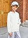Haloumoning Boys Fashion Texture Hoodies Kids Hooded Long Sleeve Pullover Sweatshirts with Pocket 5-14 years White