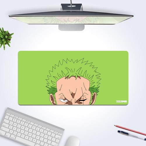 Image of One Piece Anime Extended Large Mouse Pad Roronoa Zoro for Laptop, MacBook, Desktop, PC, and Pro Gaming