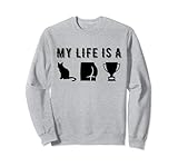 Pet Owner Birthday My Life Is A Cat-Ass-Trophy Funny Adult Sweatshirt