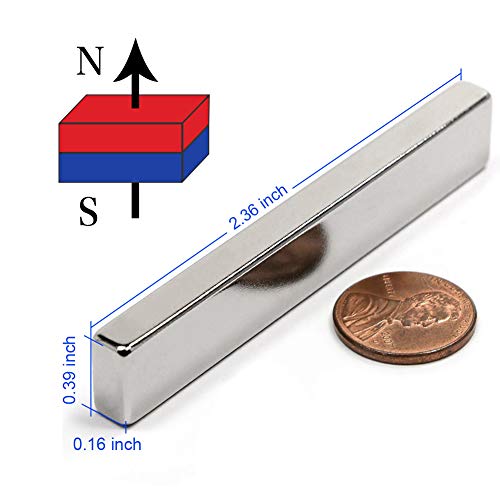 Neodymium Bar Magnets Super Strong Neodymium Magnets With Double-Sided Adhesive For Fridge, Diy, Building, Scientific, Craft, And Office Rare Earth Magnets Small, 60 X 10 X 5Mm, Pack Of 6 #TOP6