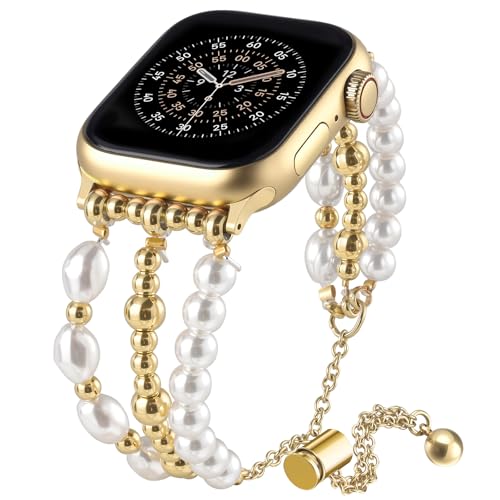 QINGQING �S�[���h�p�[���E�H�b�`�o���h �����p Apple Watch 38mm 40mm 41mm 42mm 44mm 45mm (S10/11) �o���b�N�h���b�V�[�`�F�[���u���X���b�g ���߉\�ȃ`�F�[�� iWatch�o���h�V���[�Y11/10/