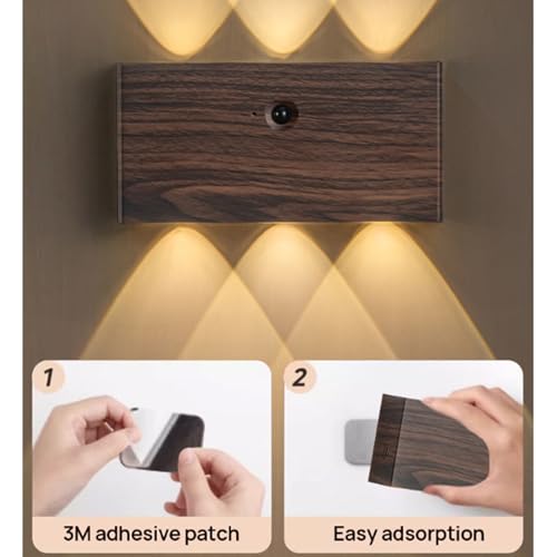 Lámpara de pared recargable para pasillo con sensor de movimiento negro 5