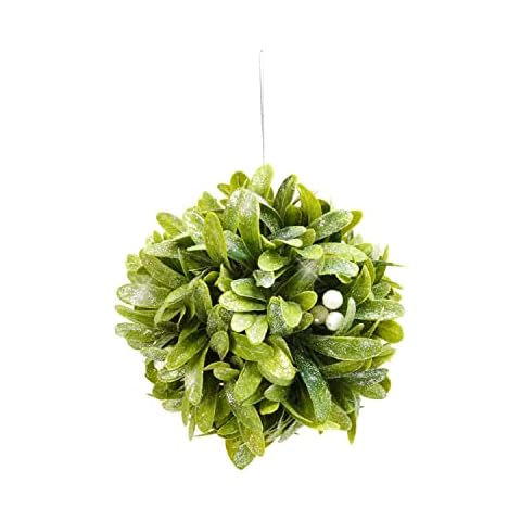 TenWaterloo Mistletoe Kissing Ball - Sparkling Christmas Kissing Ball with Artificial Mistletoe, Hanging Holiday Decoration Cover
