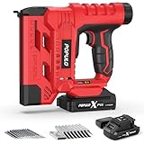 POPULO 20V Nail Gun Battery Powered, 18 Gauge 2-In-1 Cordless Brad Nailer Stapler Includes a 2.0Ah Battery, Charger, 1600 Staples and Nails, Electric Staple Gun for Carpentry and Upholstery