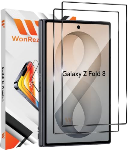 Image of Pack 2 - Tempered Glass Compatible with Samsung Galaxy Z Fold 8 Wide 5G Edge to Edge 9H Hardness | Case-Friendly Screen Guard Protector- Installation Kit