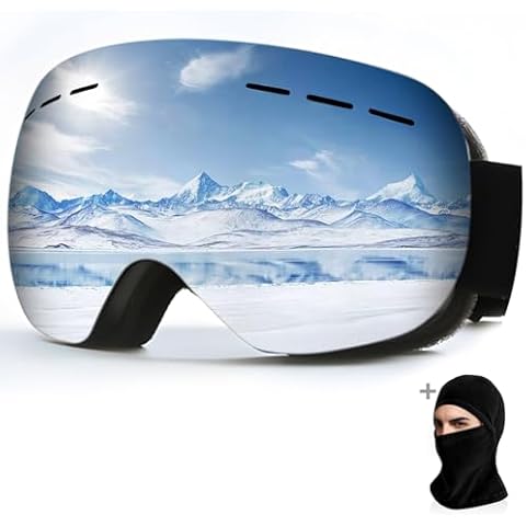 LPQKCcY Anti-Fog Ski Goggles with Mask Cover