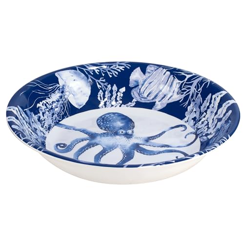 Certified International Sea Life - Cuenco grande de melamina para servir, 13.75 pulgadas de longitud