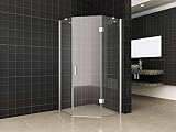 Saqu Jogay douchecabine vijfhoekig 100x100x200cm nanoglas/chroom
