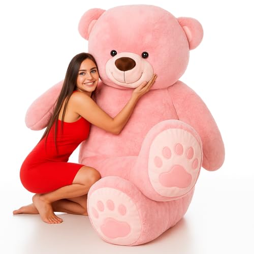 Image of 3 Feet Pink Giant Teddy Bear Soft, Plush, and Cuddly Stuffed Animal for Kids, Birthdays, Anniversaries, Valentine's Day, and Special Occasions Large Huggable (Pink /36 inch)