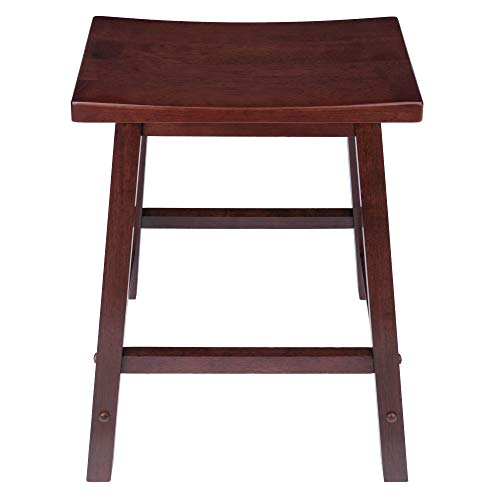 Image of Winsome Satori Saddle Seat Counter Stool, Walnut, 24 inch