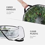 ZOBER 2 Pack Christmas Wreath Storage Container 30 Inch - Wreath Bag for Artificial Wreaths Box - Dual Zippered Wreaths Storage Bag with Durable Stitch Reinforced Handles - Black - Image 4