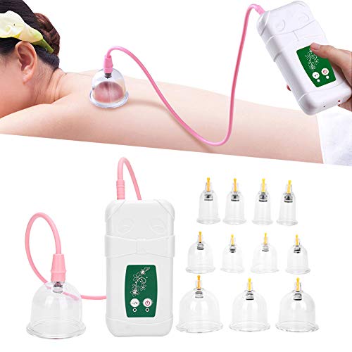 Vacuum Cupping Cup, 12Pcs Vacuum Suction Chinese Cupping Therapy Manual Back Massagers Strong Suction Cupping Cupping Therapy Set For Back Massagers Set For Salon Home #TOP18