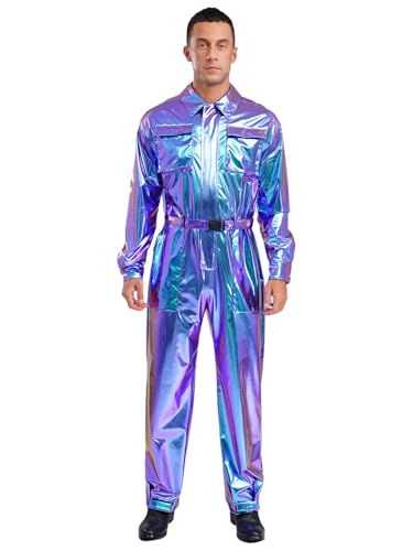 Combinaison homme pour briller en soirée salopette bleue stretch S
