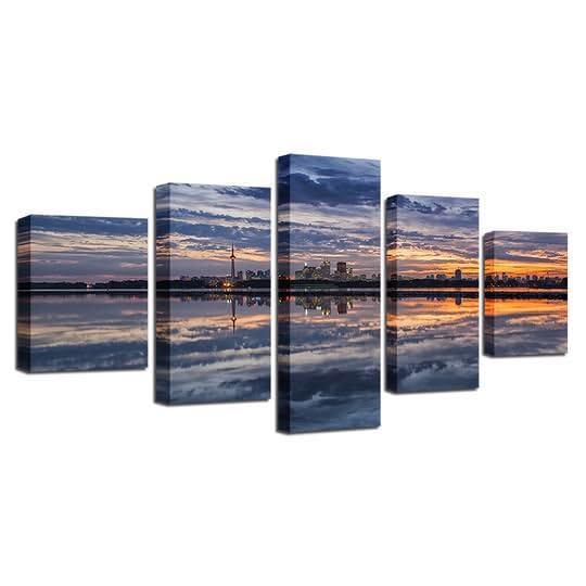 Genérico 5 Impresiones en Lienzo Toronto Skyline Lienzo de pared de arte moderno enmarcado Pintura Dormitorio Salón Cocina
