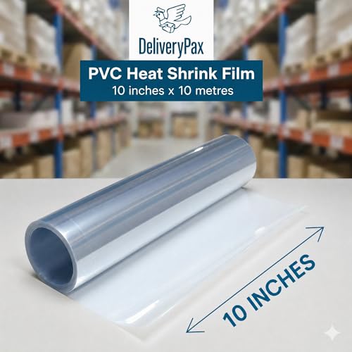 Image of Delivery Pax 10 Inch x 10m PVC Heat Shrink Wrap for Packing | Heat Shrink Wrap for Packing | Shrink Wrap for Packing | Shrink Wrap | Heat Shrink | PVC Shrink | Shrink for Heat Gun
