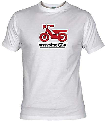 Camisetas EGB Camiseta Vespino Adulto/niño ochenteras 80´s Retro (XL, Blanco)