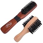 Fine Lines Long Paddle and Mini Boar & Nylon Bristle Hair Brush Set - Soft Bristle Brush for Afro, Wet or Curly Hair - Women and Men