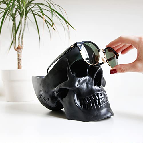 Suck Uk Skull Jewelry Organizer & Key Bowl Goth Decor Trinket Dish Or Desktop Organizer Ceramic Bracelet Holder & Ring Holder Gothic Home Decor Accessories Decorative Skull Bowl Black #TOP4