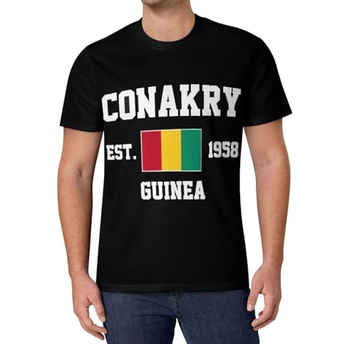 Camiseta Deporte Hombre Conakry Camisetas de Fútbol Manga Corta Patriotismo Secado Rápido Ligeras Transpirable Fitness Ropa para Gimnasio Entrenamiento Running