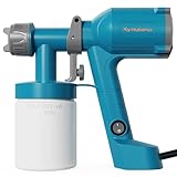 Fence Paint Sprayer, Tilswall Upgraded HVLP Electric Paint Spray Gun with 2 Nozzles & 3 Spray Patterns for Walls, Fences, Furniture, Cabinets, Sheds, DIY Projects, Blue