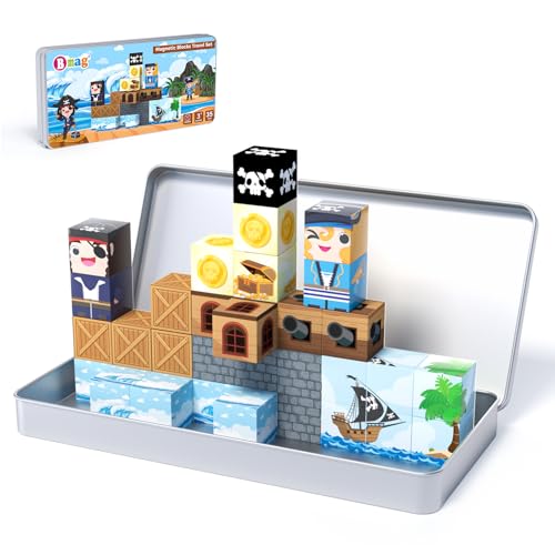 Bmag Magnetic Building Blocks Pirate-Themed Set 35 Pcs, Designed for STEM Education and Group Activity for Kids Aged 3+, Packaged with Storage Box as Gifts for Boys and Girls - image 1