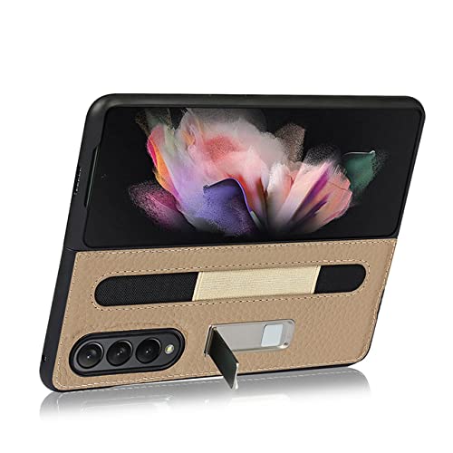 Étui en cuir pour Samsung Z Fold 3 5G avec texture litchi élégante et chic
