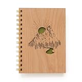 Mountain Scene Wood Journal [Notebook, Sketchbook, Spiral Bound, Blank Pages]