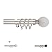 WL.Rocaille Barra de cortina de metal extensible ajustable de 25/28 mm de diámetro, incluye par de finales, anillos, soportes (cromo cepillado, 70-130 cm, 71-50 pulgadas)