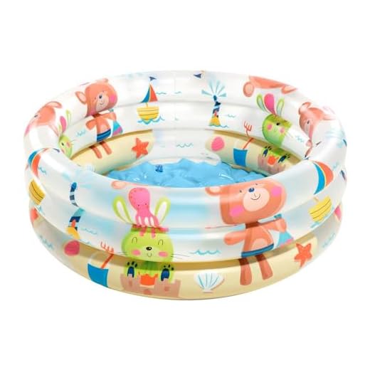 Intex 57106NP - Piscina Gonfiabile Baby Pool Assortiti, Tre Anelli, Vinile, Multicolore, 61x22 cm
