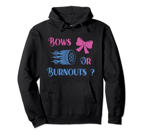 Bows Or Burnouts - Fiesta de bebé (revelación de género), color azul y morado Sudadera con Capucha