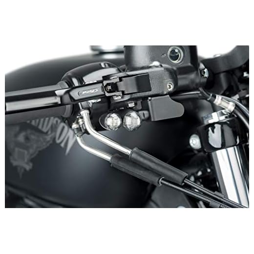 Puig Juego Soportes Intermitente Delanteros 9735N para Harley Davidson Sportster 883 Iron 09'-19'