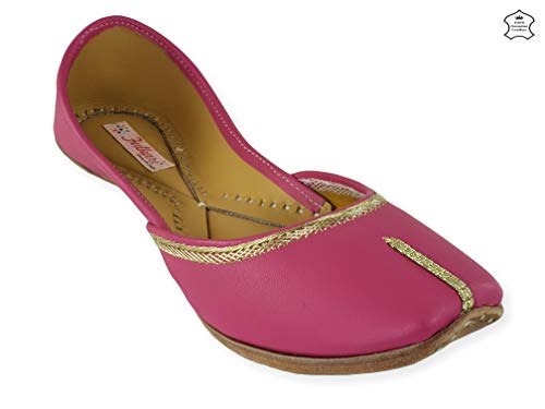 Image of Fulkari Women's Nappa Soft Genuine Leather Juttis | Bite and Pinch Free Jutis | Punjabi Jutti For Ladies | Casual Flat Stylish Mojari | Ethnic Flats For Girls |