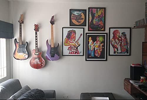 Lot de 3 crochets muraux en noyer noir pour guitare acoustique, électrique, basse (crochet en bois zèbre) - Les Beatles, Paul McCartney, John Lennon, RIngo Starr, George Harrison Lot de 3 crochets muraux en noyer noir pour guitare acoustique, électrique, basse (crochet en bois zèbre) – Image 6