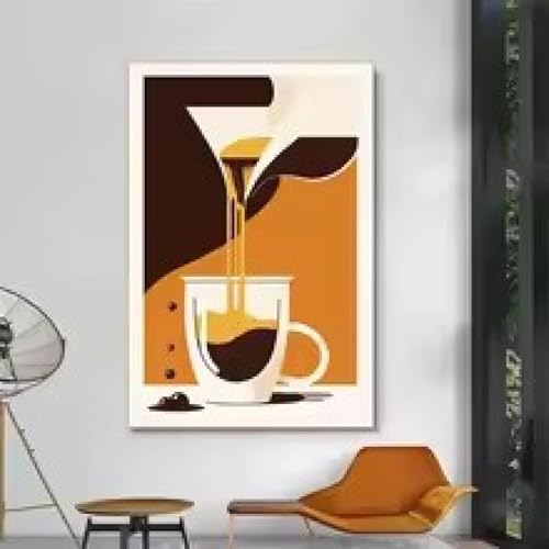 Toile expresso de salon 21x30 cm pour décoration moderne de café
