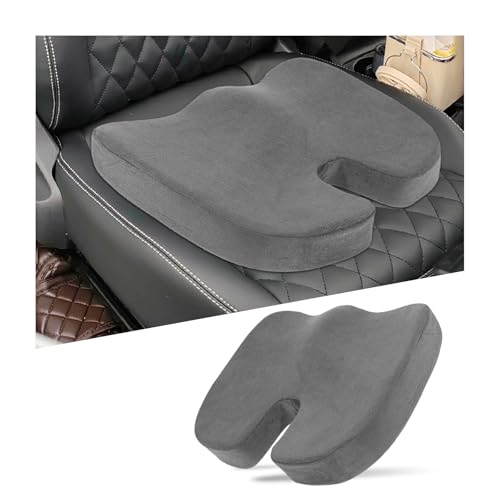 Gdnecad Car Seat Cushion, Memory Foam Auto Seat Cushions Soft Mat for Long Sitting, Ergonomic Tailbone Pain Relief Pillow for Vehicle Home Office, Universal Car Accessories (Gray)