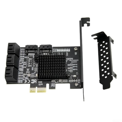PureBowlic Tarjeta de expansión PCI Express de 8 puertos para SATA 3.0, adaptador de controlador Pcie de 6 Gbps con chipset Marvell, soporta /10TB HDD/, NCQ/, intercambio en caliente para Windows y