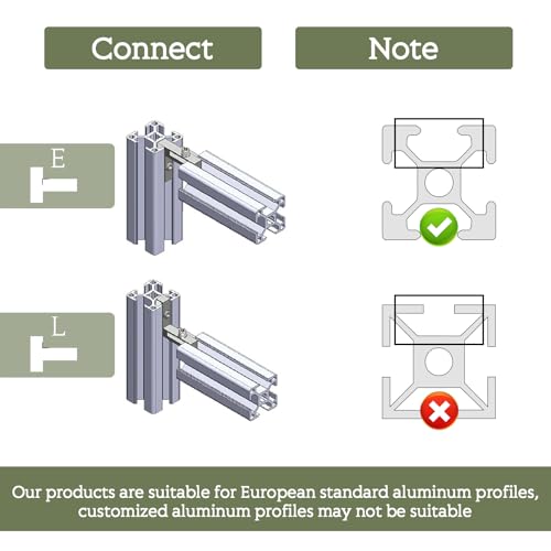 alwaiiz 10 Stück Alu Winkel, Aluprofile 4040 Nut 8 M6 T Slot 90° L-Form Klammern Inneneckverbinder, Aluprofil Verbinder Winkelwinkel mit Schrauben