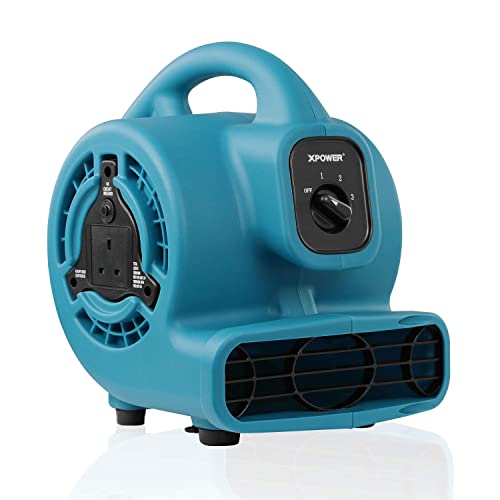 XPower P-80A Mini Mighty Air Mover Ventilateur De Plancher Utilitaire Sèche-linge Ventilateur De Pelouse Extérieur Avec Sortie Externe (Bleu) Cover