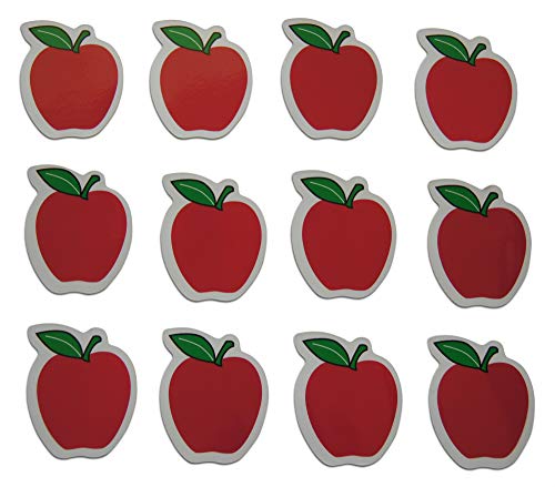 Novel Merk Red Apple Teacher Appreciation Small Refrigerator Magnets Set for Kids Party Favors & School Carnival Prizes Miniature Design (12 Pieces)