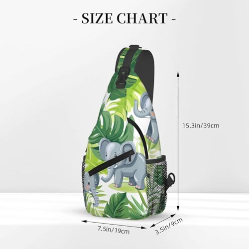 Bolso bandolera sling con dibujo de elefante y tortuga miniatura 3