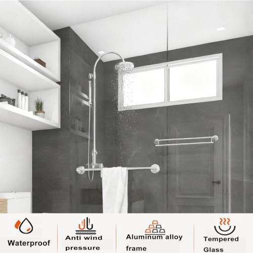 Ventana de baño con marco de aluminio y vidrio templado para sótanos y zonas húmedas 6