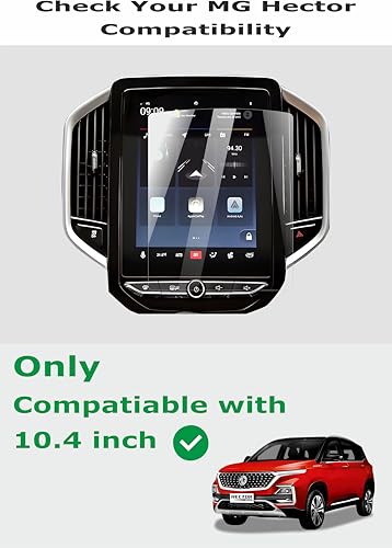 Image of OHAYO 9H Military Strength Screen Protector for MG Hector Facelift 2023 10.4 Inch Infotainment Display | Edge-to-Edge Coverage, Scratch Resistant, Bubble-Free Installation, Ultra HD Clarity, Anti-Fingerprint Coating, Precision Fit with Installation Kit