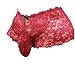 SISSY pouch panties size 32"-34" male lace bikini briefs girlie men's underwear sexy for men----(Rio red, M)
