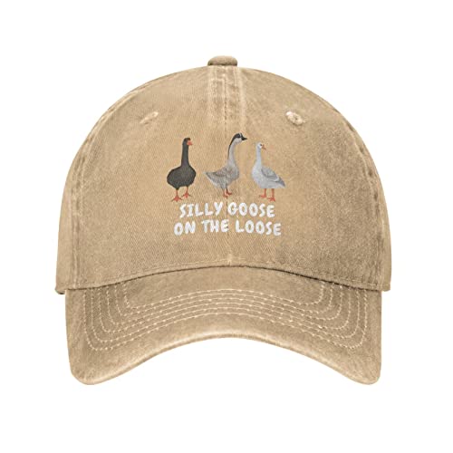 Image of Funny Goose Hat Silly Goose On The Loose Hat Men Baseball Hats Funny Cap