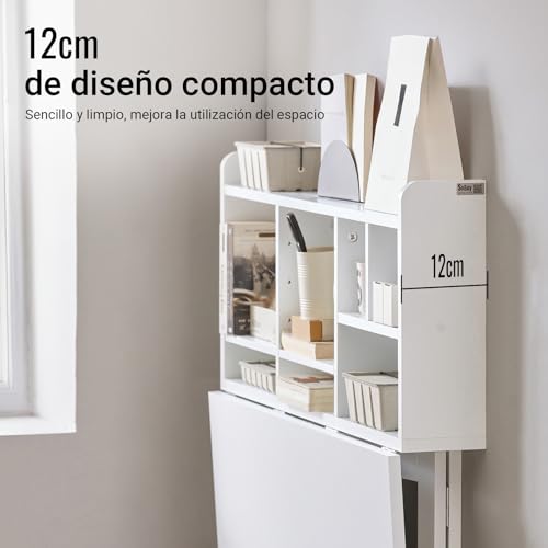 SoBuy Mesa Plegable de Pared con estantería, Mesa de Cocina Plegable Auxiliar, Mesa Comedor Blanca para Cocina pequeña, Mesa de Pared abatible 90x60 cm, 90x78x60 cm FWT07-II-W - imagen 7