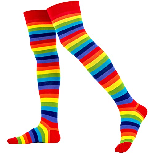 Mysocks Au-dessus du genou Chaussettes épais Bande arc en ciel Cover
