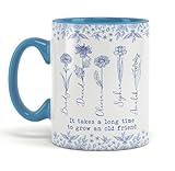 MINIVINE Friend Gifts For Women - It Takes A Long Time To Grow An Old Friend- Friendship Gifts For Best Friend Woman - Bestie, Bff Gifts - Coffee Mug 11oz, 15oz, White