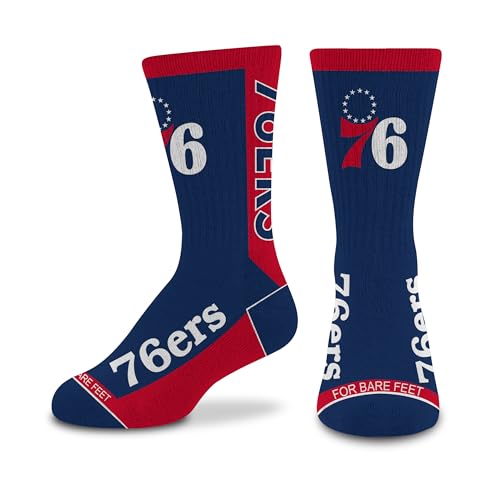 For Bare Feet NBA PHILADELPHIA 76ERS MVP Crew Sock Team Color YOUTH